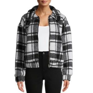 Plaid Zip-Up Fleece Jacket